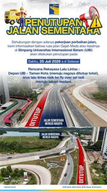 Tingkatkan Keselamatan dan Kenyamanan, BP Batam Lakukan Rekonstruksi Jalan Gajah Mada