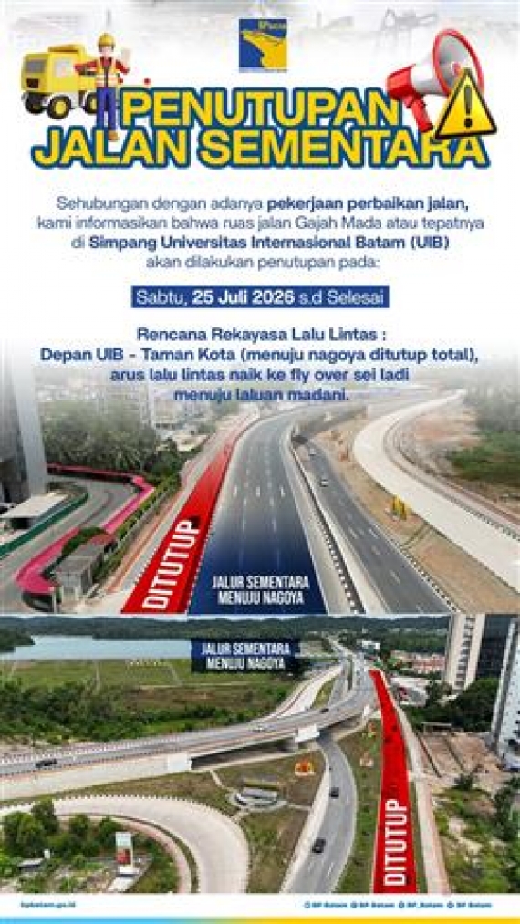 Tingkatkan Keselamatan dan Kenyamanan, BP Batam Lakukan Rekonstruksi Jalan Gajah Mada